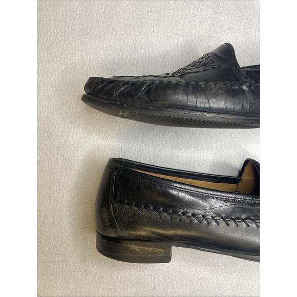 Florsheim Mens 11.5 D Black Woven Vamp Slip On Loafers Style 18499 Dress Shoes main image 10